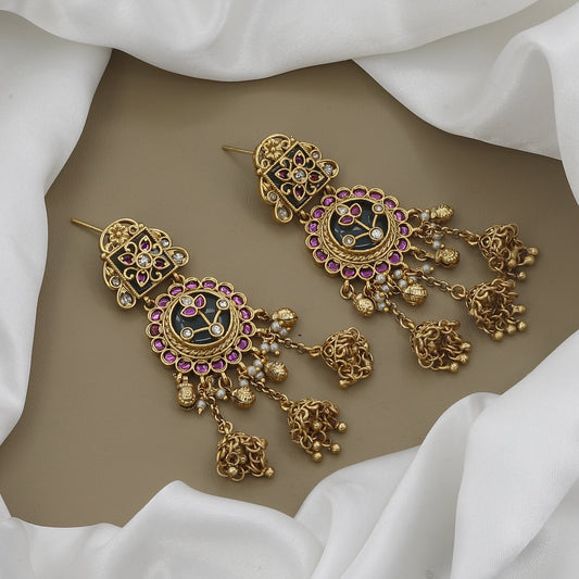 Heavy Multi-Layered Rani Haar with Kundan & Ruby Stones