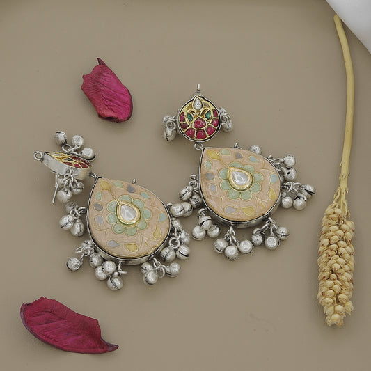 German Silver Temple Pendant Inspired Necklace Set