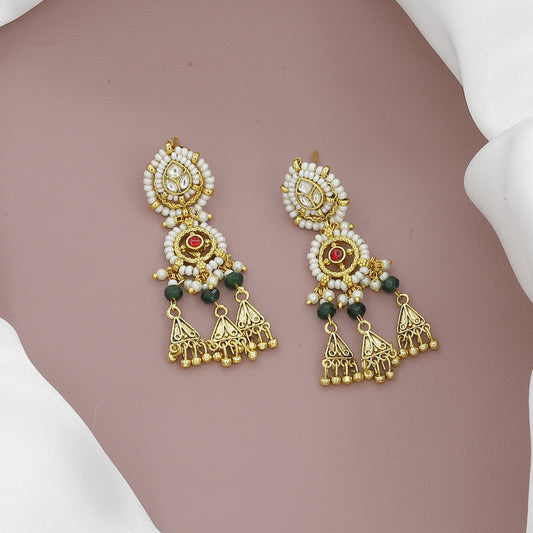 Traditional Punjabi Hasli Necklace Set with Jhumkas