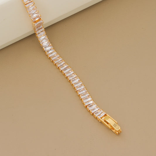 18k Plated Baguette CZ Tennis Bracelet