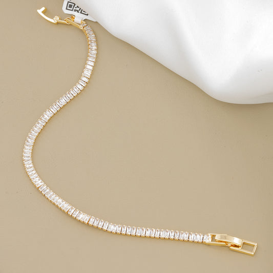 Western Style 18k Polished Tennis Bracelet