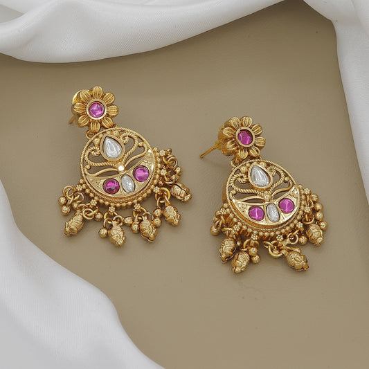 Traditional Antique Kundan & Enamel Necklace Set