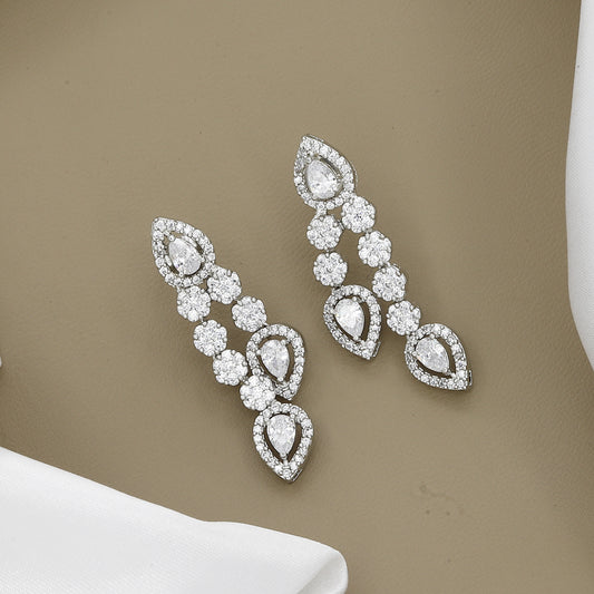 Dazzling Teardrop Zirconia Necklace and Earring Set