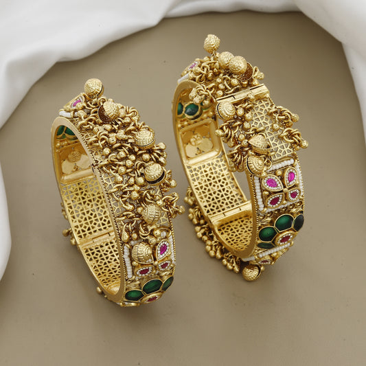 Antique Meenakari Ornate Ghungroo Patla Set