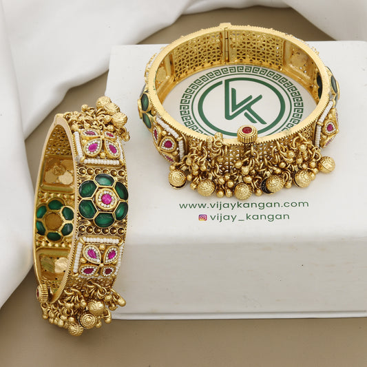 Antique Meenakari Ornate Ghungroo Patla Set