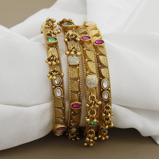 Exquisite Wedding Antique Set of 4 Bangles