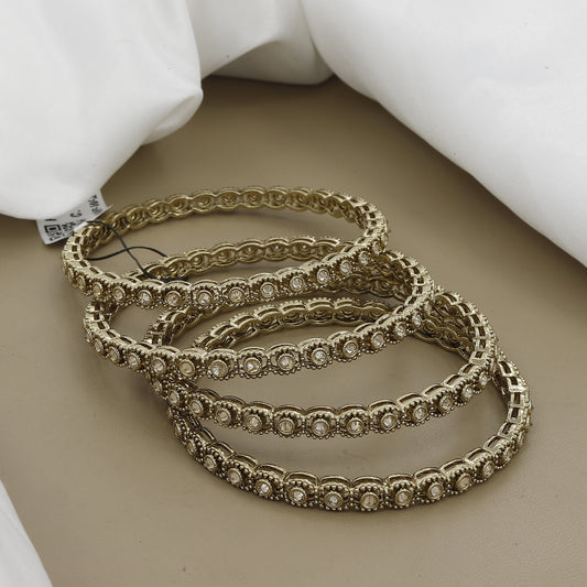 Mahendi Polish Solitaire American Diamond Set of 4 Bangles