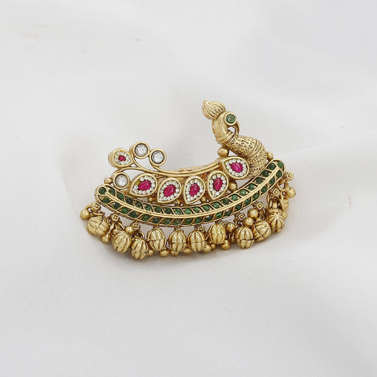 Big Size Antique Heritage Crescent Free Size Ring