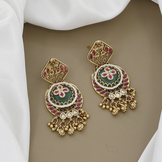 Traditional Antique Gold-Toned Necklace Set