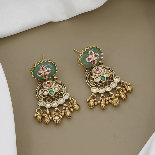 Antique Multi-Strand Pearl & Kundan Necklace Set