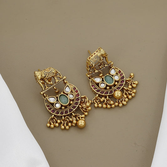 Antique Peacock & Elephant Motif Necklace Set