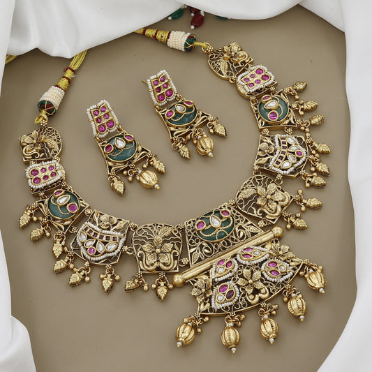 Antique Handcrafted Necklace & Earrings
