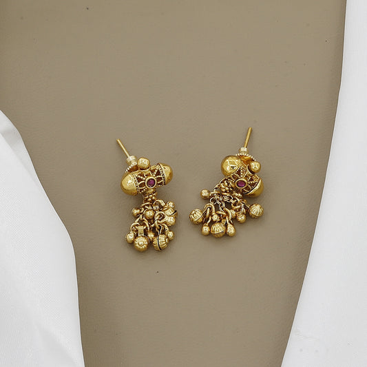 Traditional Antique Necklace Set with Dangling Charms