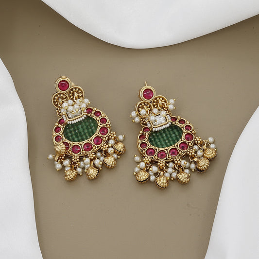 Grand Pearl Medium Necklace Set with Jhumka Earrings