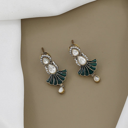 Victorian Polished Exquisite Polki & Enamel Kundan Necklace Set