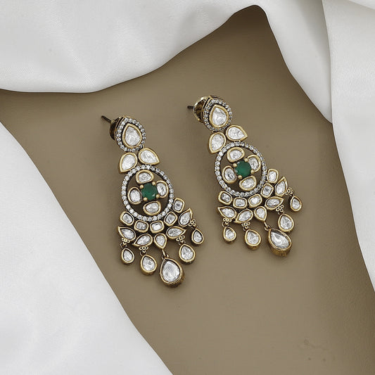 Victorian Polished  Polki Diamond and Kundan Jewelry Set