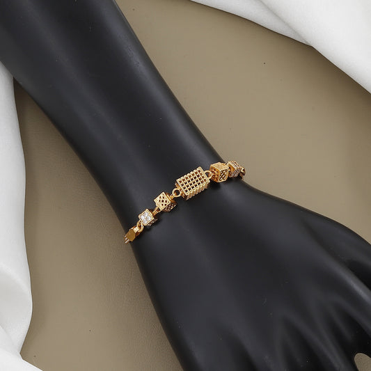 Golden Lattice Cube Western Bracelet