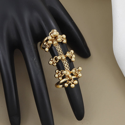 Ornate Gold-Toned Cluster Ring