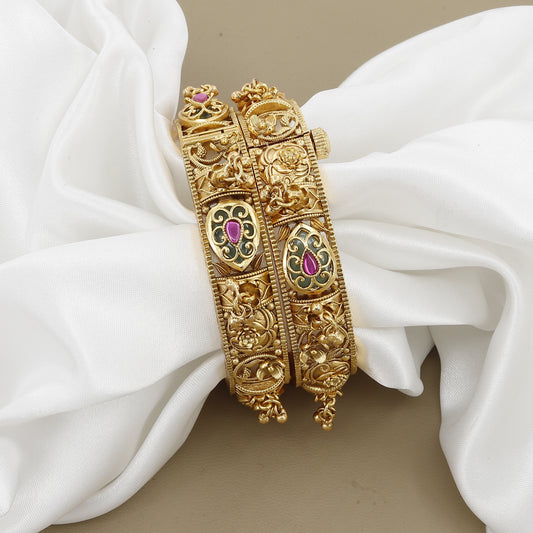 Heritage Antique Patla Set with Kundan & Rubies