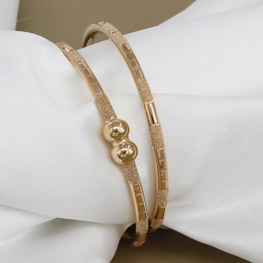 Rose Gold Toned Indian Set Of 2 Bangles For Office & Home