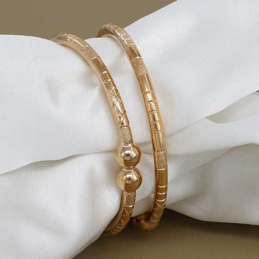 Western Wear Rose Polished Set Of 2 Bangles