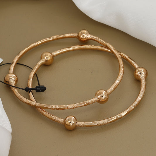 Simple Rose-Tone Set Of 2 Bangles for Daily & Office Wear