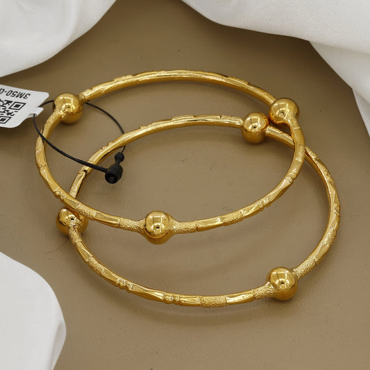 Simple Gold-Tone Set Of 2 Bangles for Daily & Office Wear