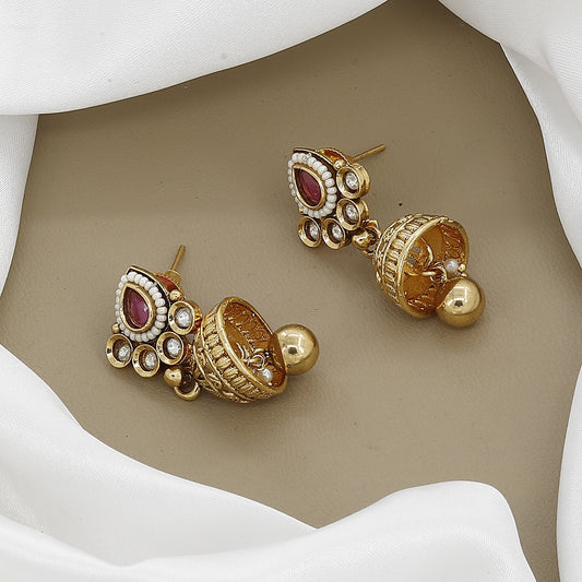 Matte Gold Heavy Necklace Set for Wedding Wear