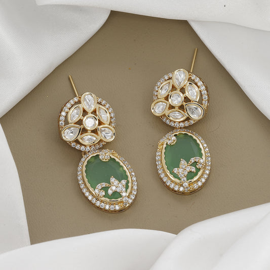 Kundan Polki &  Stone Drop Earrings(Medium)