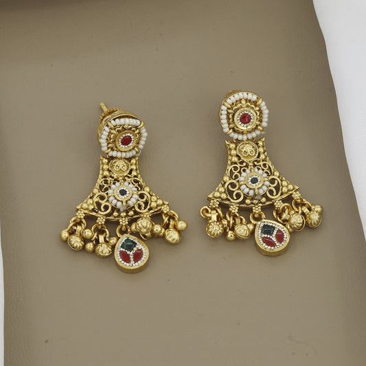 Grand Peacock & Floral Mangalsutra Set with Multicolored Stones