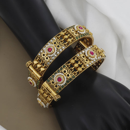 Designer Traditional Meenakari & Stone Wedding Patla Set