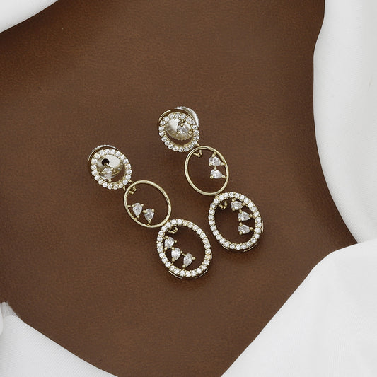 Mehndi Polished Modern Open Oval Necklace Set