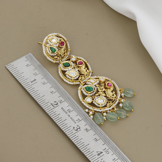Traditional Kundan & Gold Plated Long Dangler Earrings for Women