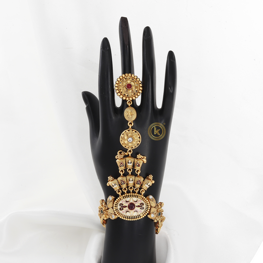 Designer Gold-Tone Hath Panja for Special Occasions