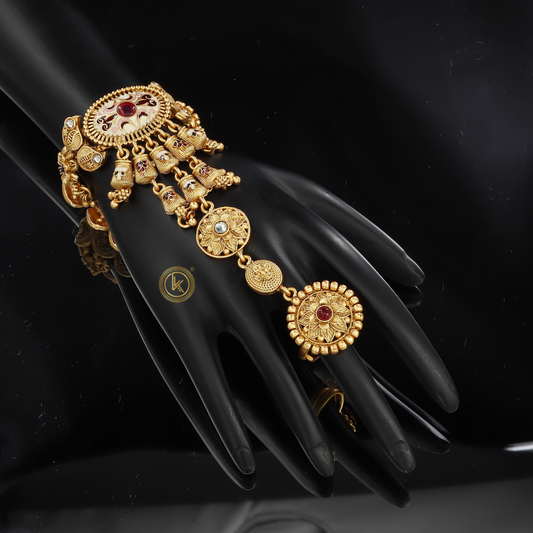 Designer Gold-Tone Hath Panja for Special Occasions