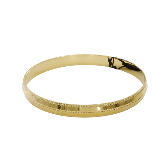 Gold Polished Dot-line Design Starling Panjabi (8mm) Kada(24gm)