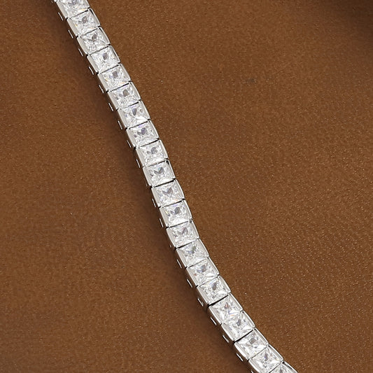 Dainty & Sparkling White Stone Line Diamond Bracelet