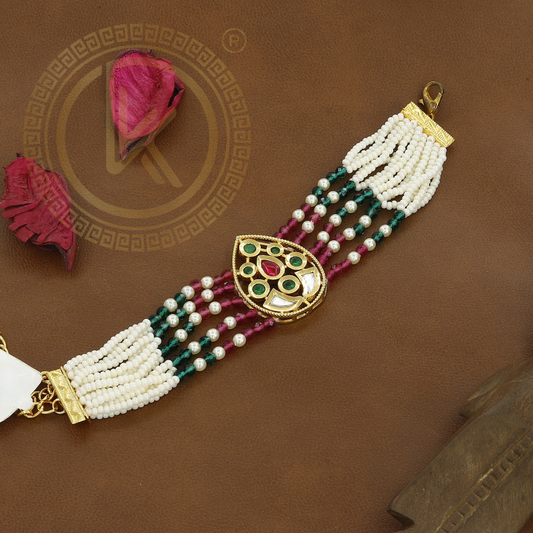 Teardrop Gemstone Pearl Hand Antique Bracelet