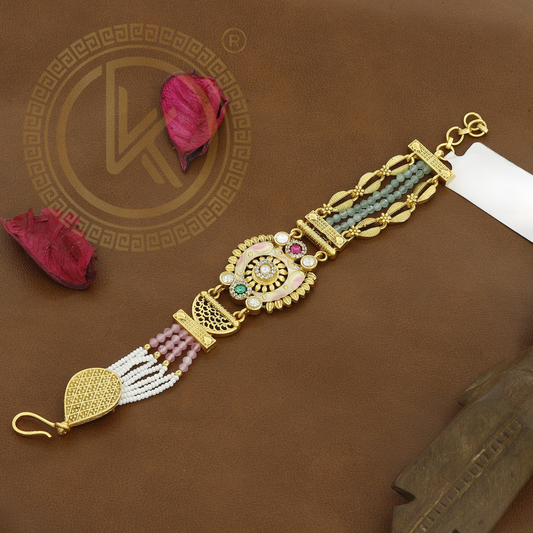 Traditional Indian Pearl & Gemstone Antique Bracelet