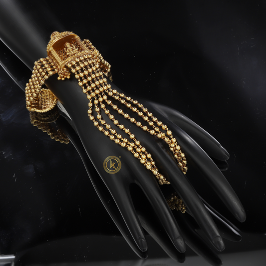 Traditional Gold Tone Hand Ornament with Beadwork