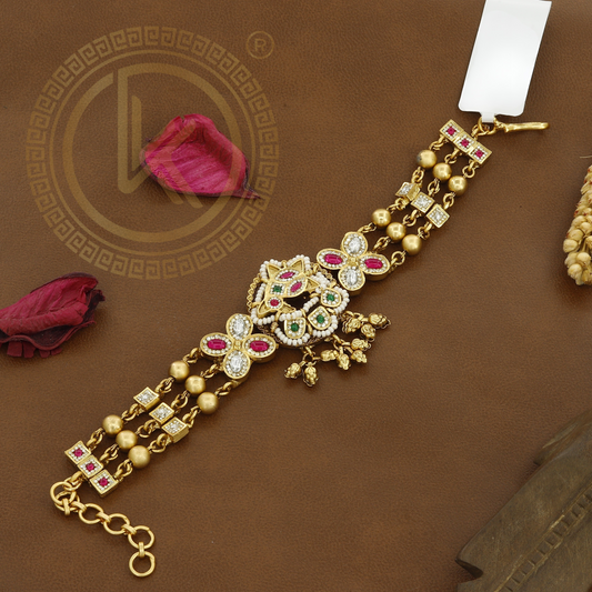 Elegant Gold & Gemstone Antique Bracelet