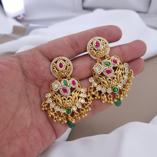 Heavily Studded Traditional Wedding Antique Earrings