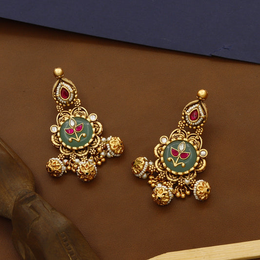 Antique Short Heritage Necklace With Medium Earrings