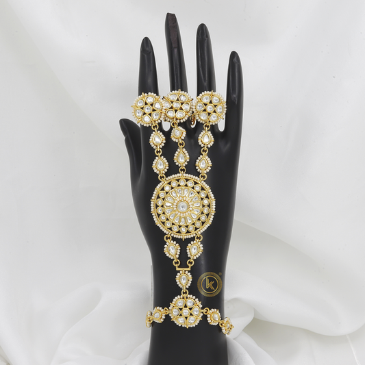 Beautiful Bridal Kundan Hathphool - Rajasthani Design
