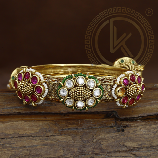 Statement Kundan Antique Kada for Weddings & Festivals