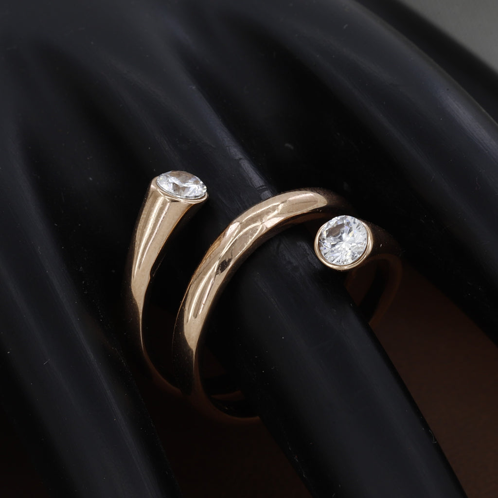 Rosegold-Tone Double Spiral Wrap Ring