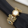 Ethnic Pearl Handcrafted Antique Gold Filigree Watch