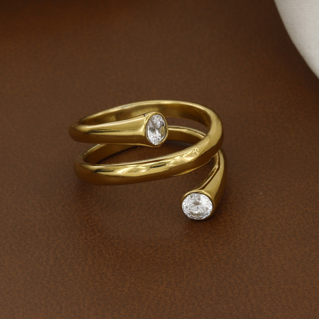 Gold-Tone Double Spiral Wrap Western Ring