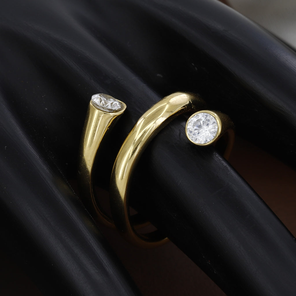 Gold-Tone Double Spiral Wrap Western Ring