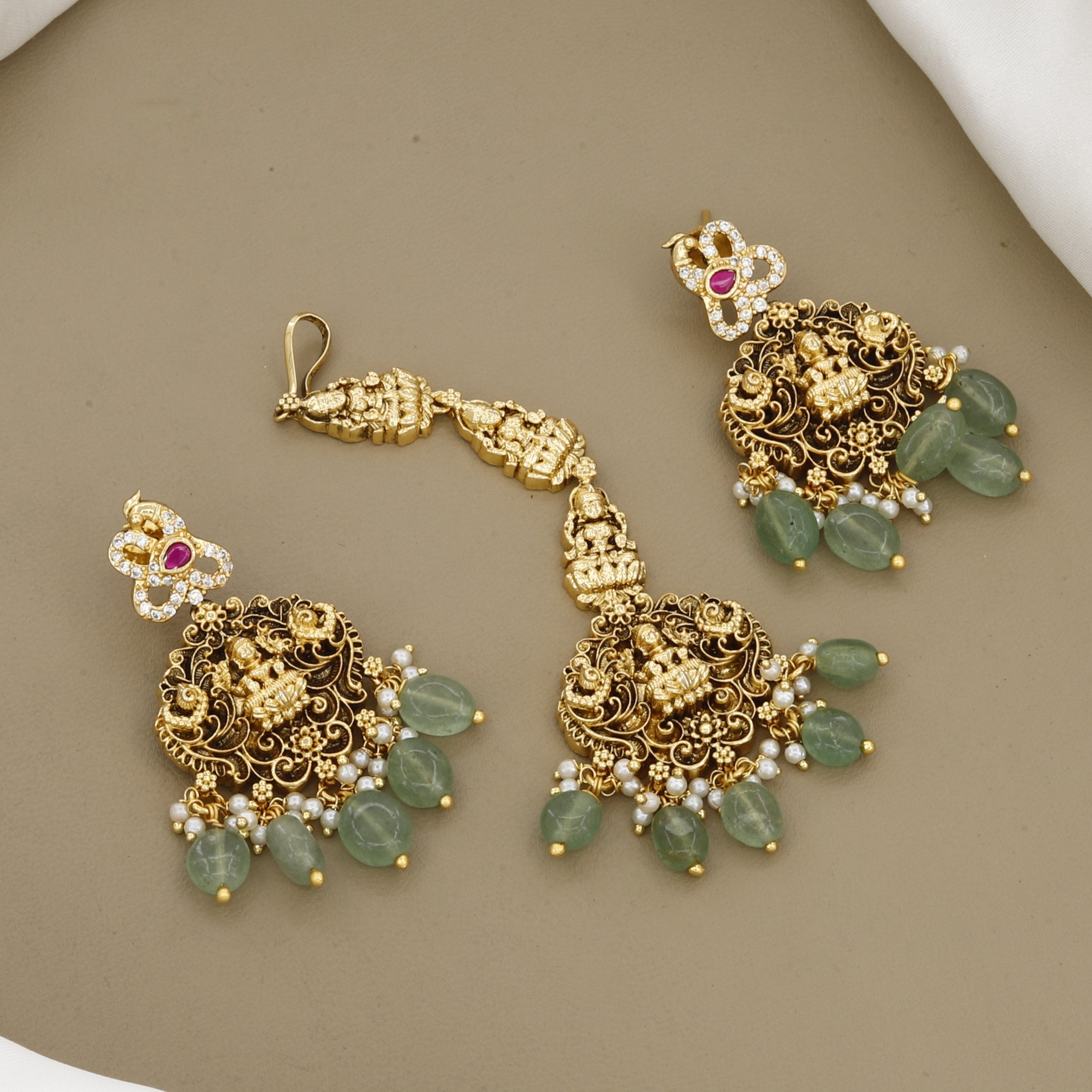 Traditional South Indian Lakshmi Full Set  Bridal Jewelry